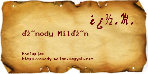 Ónody Milán névjegykártya