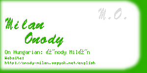 milan onody business card